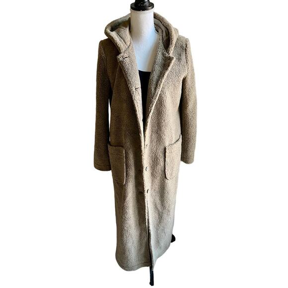 Boston Design beige full length teddy coat size small - Picture 1 of 6